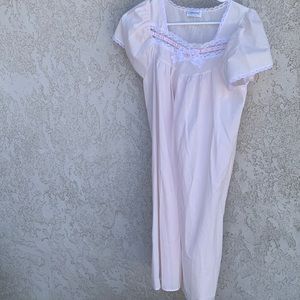 Lorraine PS Pink Nightgown with Bow and Rosebud on the Chest